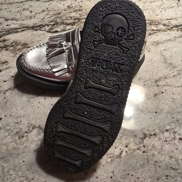 Silver TUK lug Womens Loafers - Picture 4 of 4